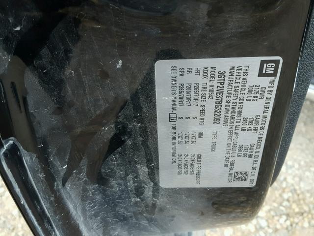 3GTP2VE37BG322092 - 2011 GMC SIERRA K15 BLACK photo 10