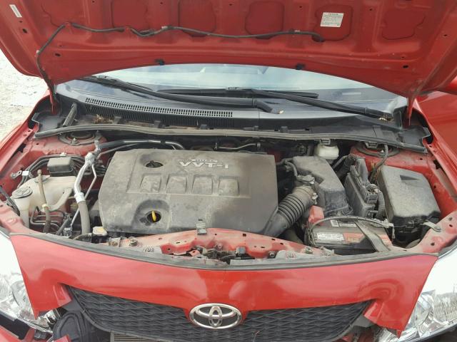 1NXBU4EE9AZ202494 - 2010 TOYOTA COROLLA BA RED photo 7