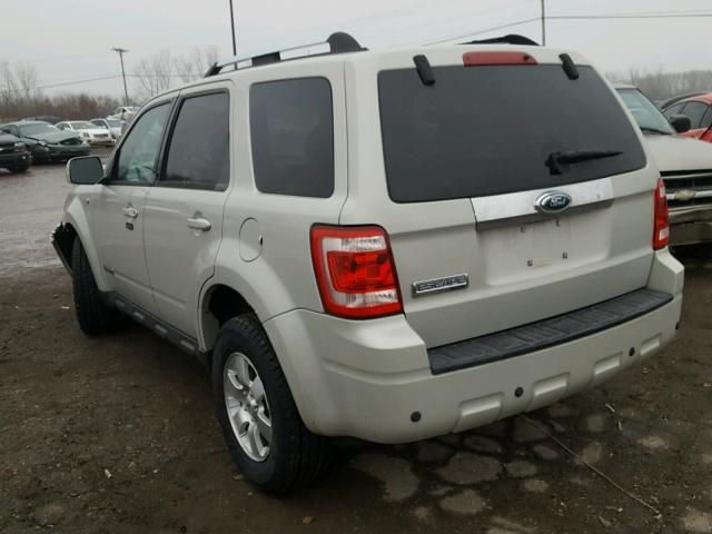 1FMCU04168KA61661 - 2008 FORD ESCAPE LIM WHITE photo 3