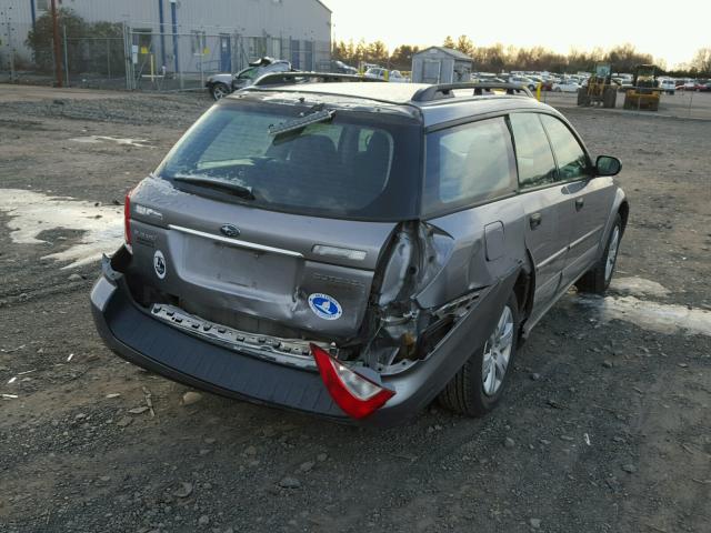 4S4BP60C286355421 - 2008 SUBARU OUTBACK GRAY photo 4