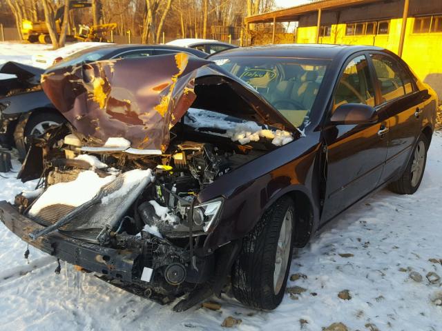 5NPEU46FX6H110451 - 2006 HYUNDAI SONATA GLS BURGUNDY photo 2