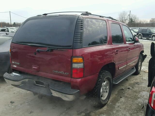 1GNEK13Z94J104199 - 2004 CHEVROLET TAHOE K150 BURGUNDY photo 4