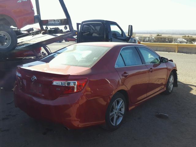 4T1BF1FK8DU641123 - 2013 TOYOTA CAMRY L RED photo 4