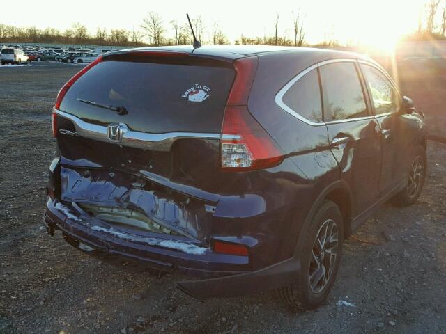 5J6RM3H40GL026136 - 2016 HONDA CR-V SE BLUE photo 4