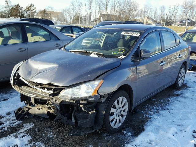 3N1AB7APXFY242556 - 2015 NISSAN SENTRA S GRAY photo 2