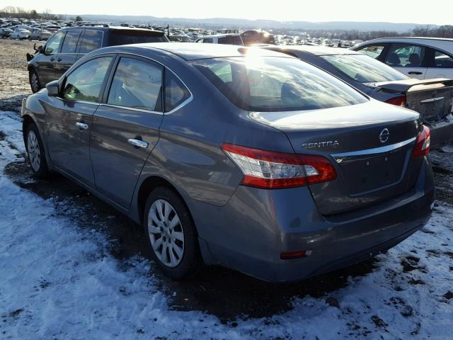 3N1AB7APXFY242556 - 2015 NISSAN SENTRA S GRAY photo 3