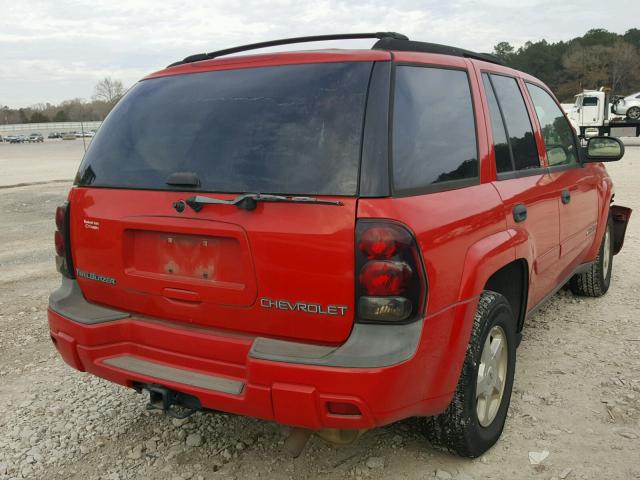 1GNDS13S822471942 - 2002 CHEVROLET TRAILBLAZE RED photo 4