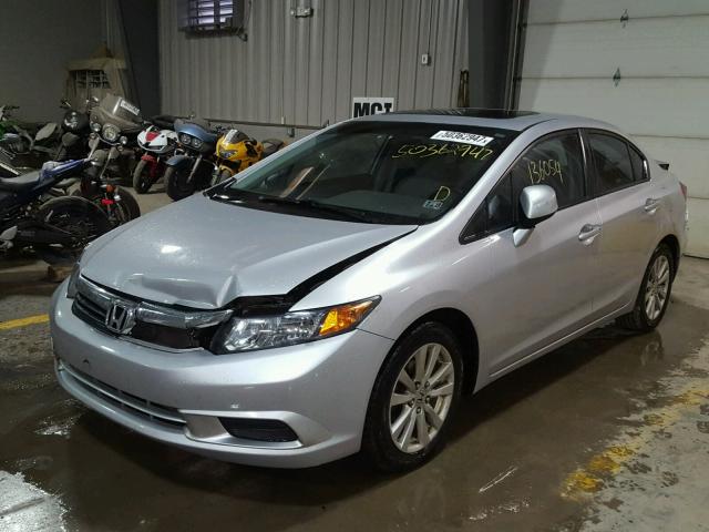 2HGFB2F95CH502736 - 2012 HONDA CIVIC EXL SILVER photo 2