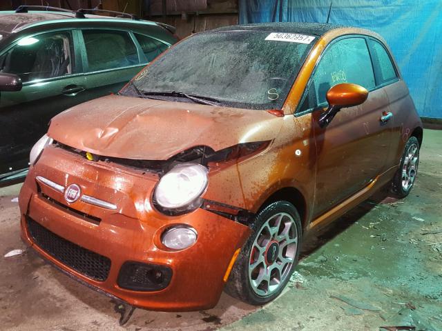 3C3CFFBR3DT513752 - 2013 FIAT 500 SPORT ORANGE photo 2