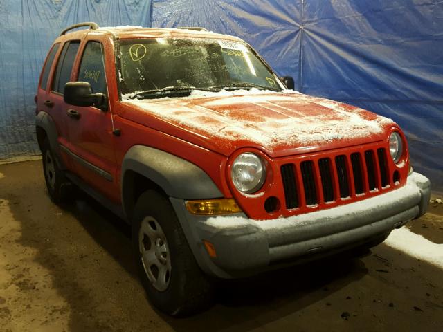 1J4GL48K45W544423 - 2005 JEEP LIBERTY SP RED photo 1