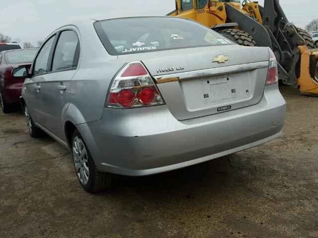 KL1TD56638B063272 - 2008 CHEVROLET AVEO BASE SILVER photo 3