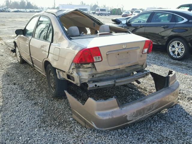 1HGES16515L023108 - 2005 HONDA CIVIC LX TAN photo 3