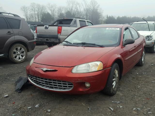 1C3AL56R12N193008 - 2002 CHRYSLER SEBRING LX RED photo 2