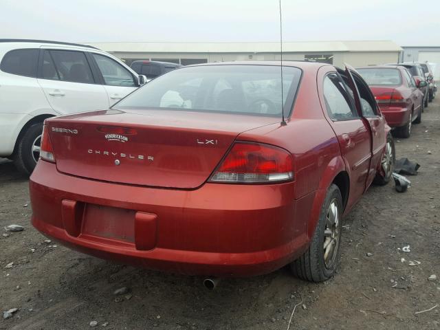 1C3AL56R12N193008 - 2002 CHRYSLER SEBRING LX RED photo 4