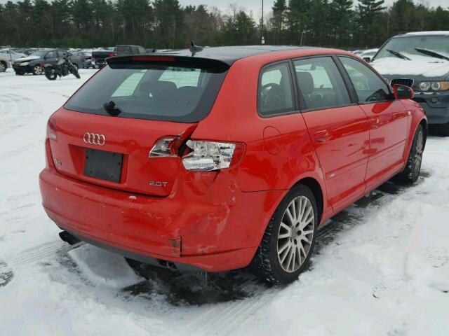 WAUHF78P57A069229 - 2007 AUDI A3 2 RED photo 4