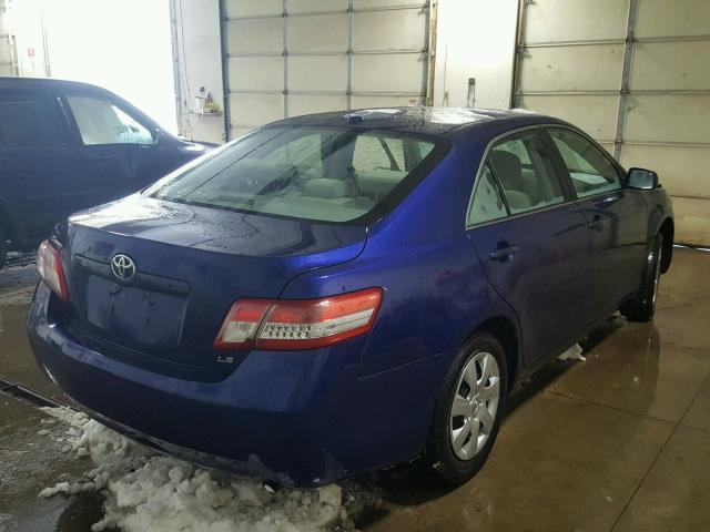 4T1BF3EK6AU525198 - 2010 TOYOTA CAMRY BASE BLUE photo 4