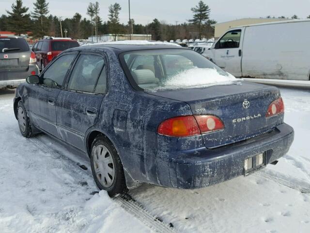 2T1BR12E01C414481 - 2001 TOYOTA COROLLA CE BLUE photo 3