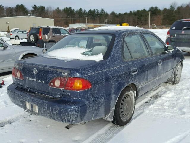 2T1BR12E01C414481 - 2001 TOYOTA COROLLA CE BLUE photo 4