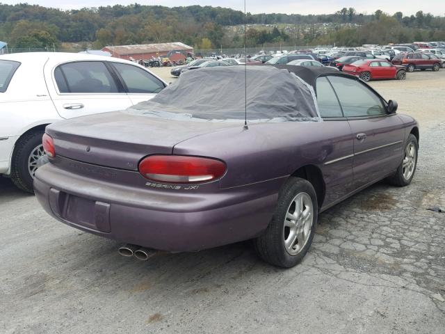 3C3EL55H8TT311129 - 1996 CHRYSLER SEBRING JX PURPLE photo 4