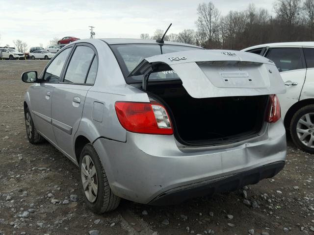 KNADH4A34A6651606 - 2010 KIA RIO LX SILVER photo 3