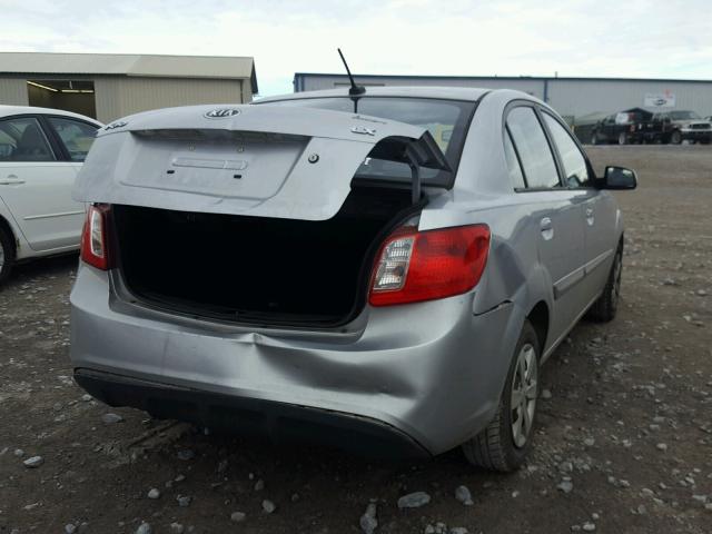 KNADH4A34A6651606 - 2010 KIA RIO LX SILVER photo 4