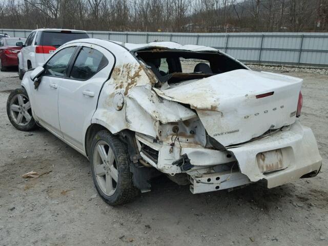 1C3CDZCB2CN126407 - 2012 DODGE AVENGER SX WHITE photo 3