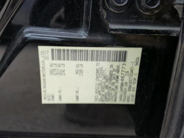 1N4AL2AP0BN467773 - 2011 NISSAN ALTIMA BAS BLACK photo 10