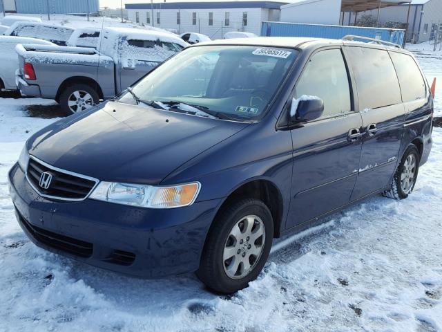 5FNRL188X4B141888 - 2004 HONDA ODYSSEY EX BLUE photo 2