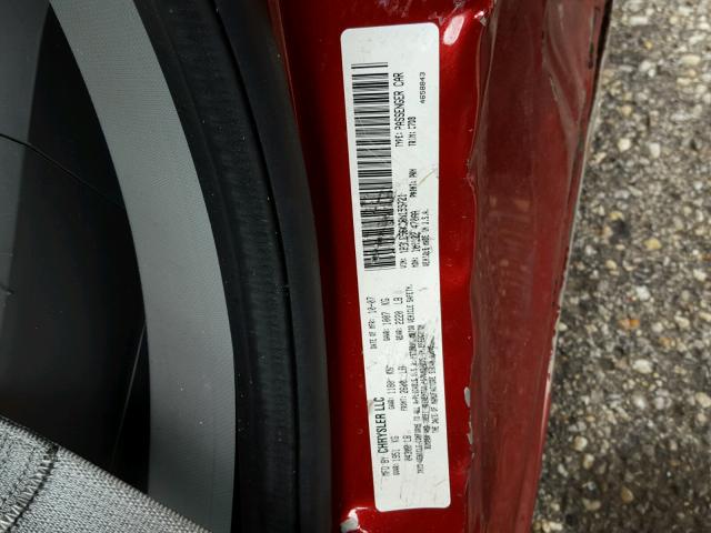 1B3LC56K38N159721 - 2008 DODGE AVENGER SX RED photo 10