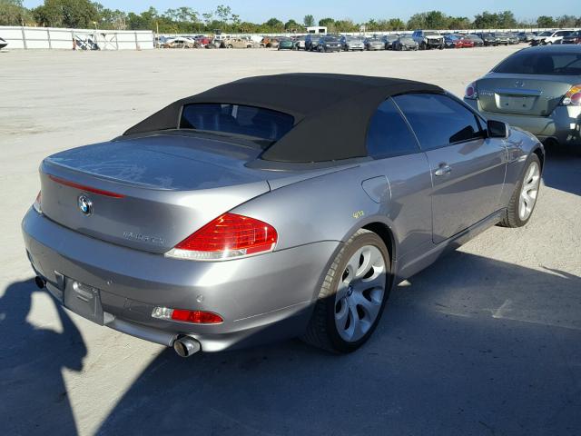 WBAEK73475B323767 - 2005 BMW 645 CI AUT GRAY photo 4