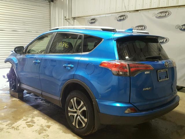 JTMZFREVXHJ710107 - 2017 TOYOTA RAV4 LE BLUE photo 3