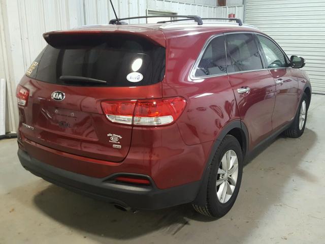 5XYPGDA36GG097736 - 2016 KIA SORENTO LX RED photo 4