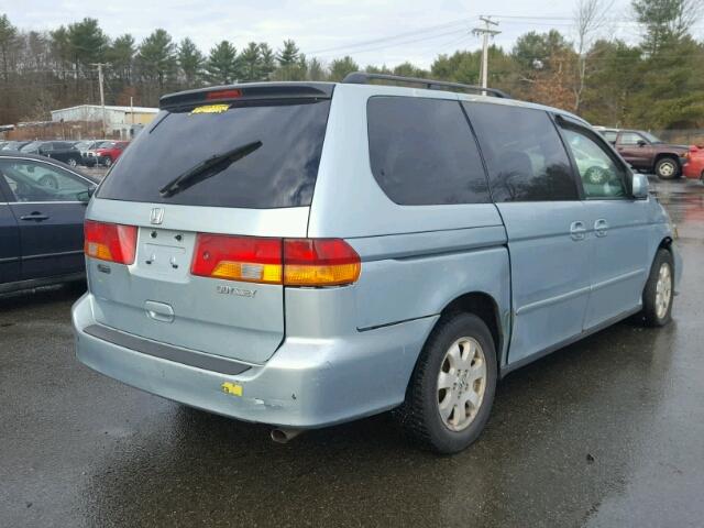 5FNRL18633B121382 - 2003 HONDA ODYSSEY EX BLUE photo 4