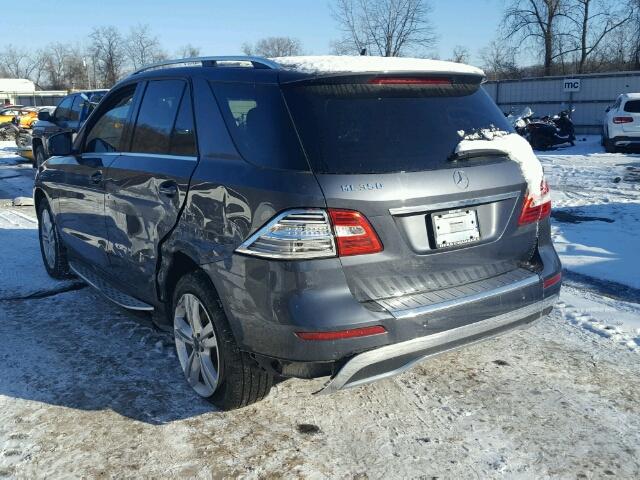 4JGDA5HB8EA310900 - 2014 MERCEDES-BENZ ML 350 4MA GRAY photo 3