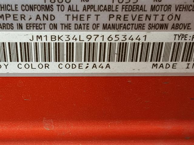 JM1BK34L971653441 - 2007 MAZDA SPEED 3 红色 照片 10