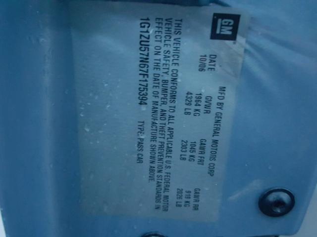 1G1ZU57N67F175394 - 2007 CHEVROLET MALIBU LTZ 灰色 照片 10