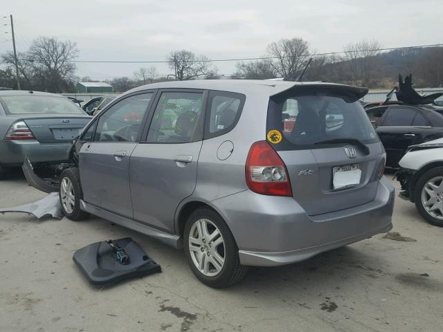 JHMGD38678S038188 - 2008 HONDA FIT SPORT SILVER photo 3