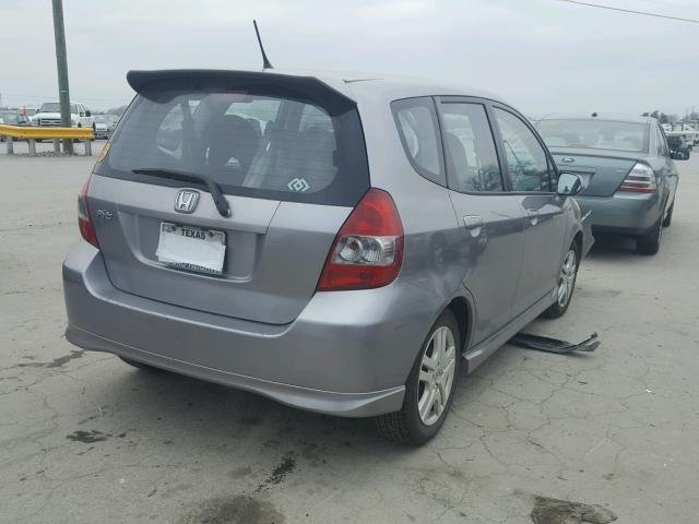 JHMGD38678S038188 - 2008 HONDA FIT SPORT SILVER photo 4