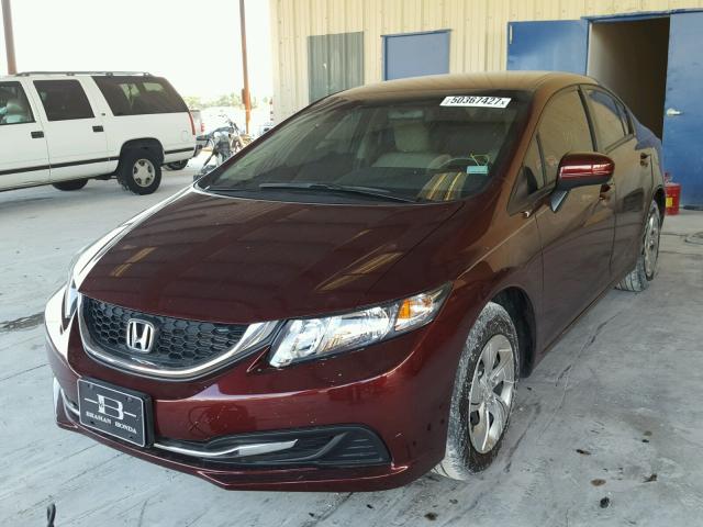 19XFB2F56FE041008 - 2015 HONDA CIVIC LX MAROON photo 2