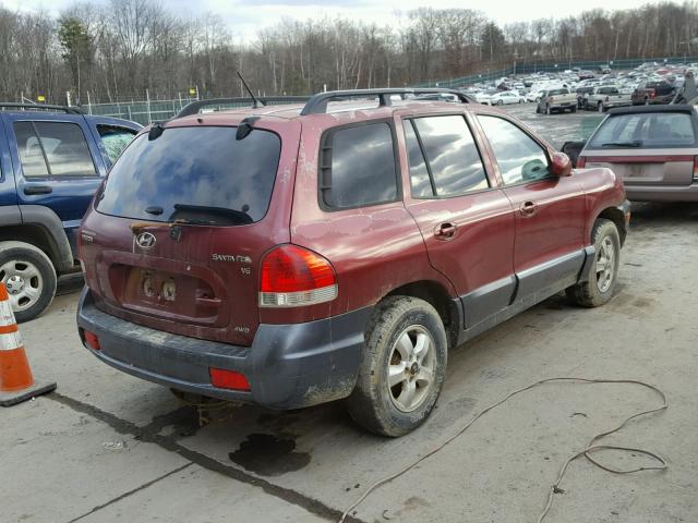 KM8SC73D75U883355 - 2005 HYUNDAI SANTA FE G MAROON photo 4