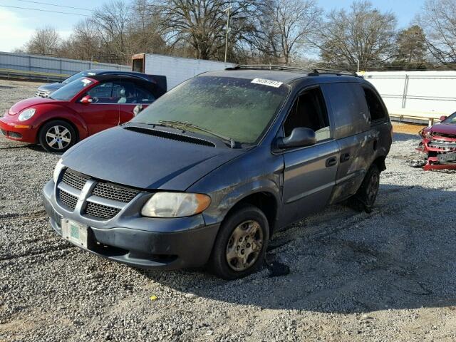 1B4GP253X2B570441 - 2002 DODGE CARAVAN SE BLUE photo 2