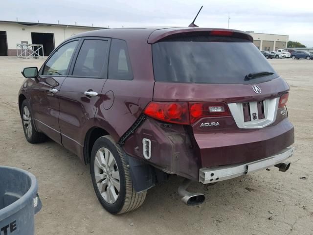 5J8TB2H22BA003862 - 2011 ACURA RDX MAROON photo 3