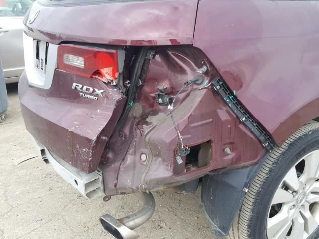 5J8TB2H22BA003862 - 2011 ACURA RDX MAROON photo 9