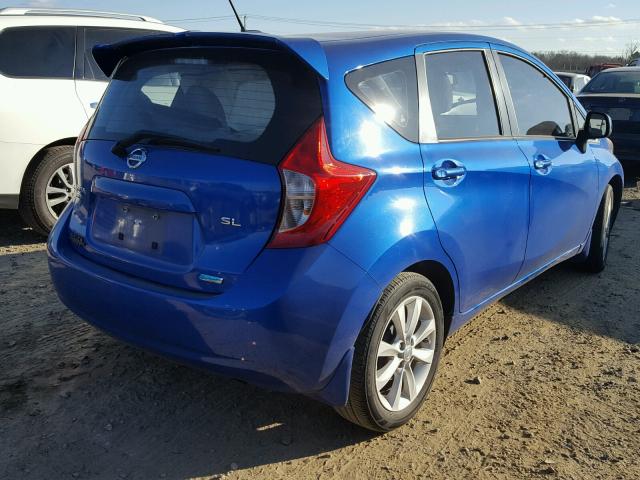 3N1CE2CP1EL354304 - 2014 NISSAN VERSA NOTE BLUE photo 4