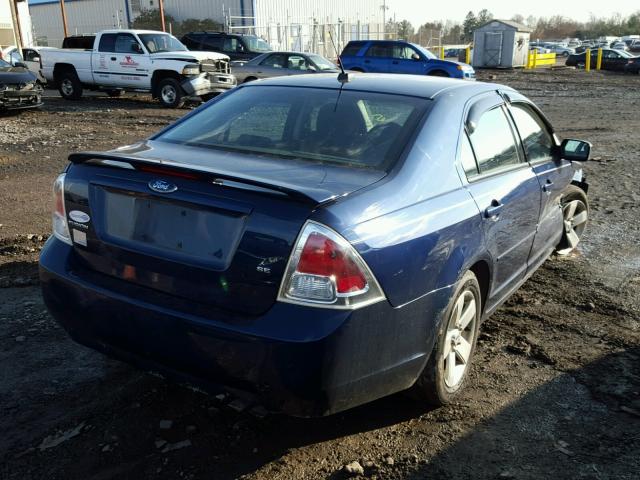 3FAHP07Z87R249343 - 2007 FORD FUSION SE BLUE photo 4