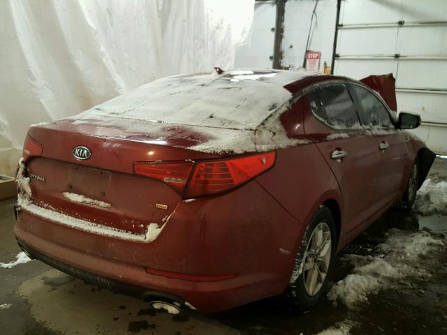 KNAGM4A78B5093147 - 2011 KIA OPTIMA LX RED photo 4