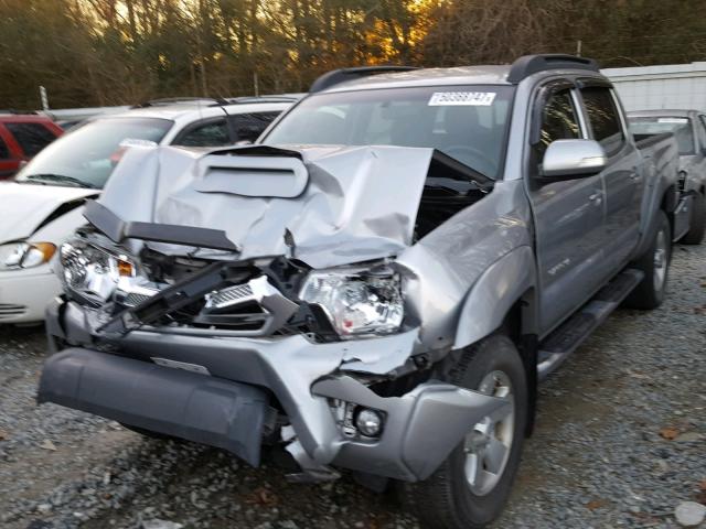 5TFLU4EN3EX103148 - 2014 TOYOTA TACOMA DOU GRAY photo 2