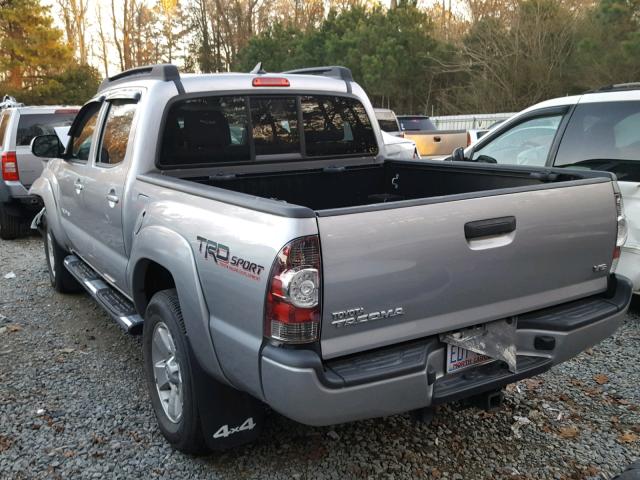 5TFLU4EN3EX103148 - 2014 TOYOTA TACOMA DOU GRAY photo 3