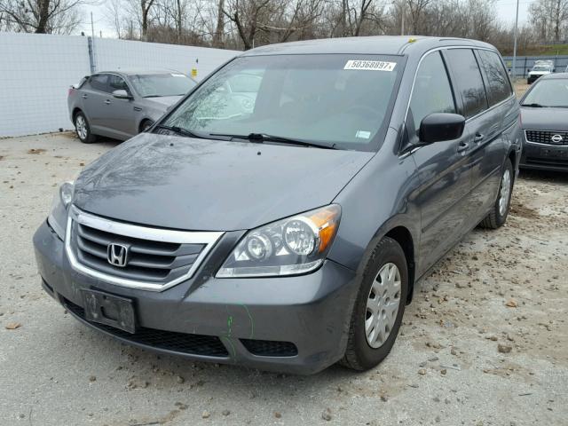 5FNRL3H20AB009449 - 2010 HONDA ODYSSEY LX GRAY photo 2