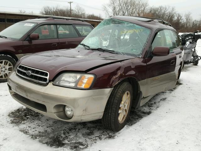 4S3BH686917605642 - 2001 SUBARU LEGACY OUT MAROON photo 2